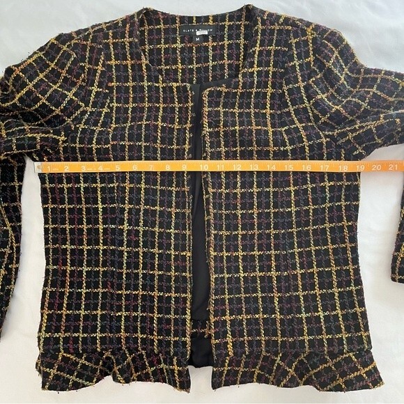 Slate & Willow Size M Shaina Lined Plaid Jacket Fall Colorful Retro Ruffle - Picture 8 of 11